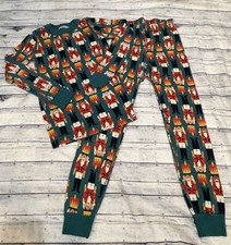 Hanna Andersson Holiday Nutcracker Pajamas Size 6-7 Green Organic Cotton