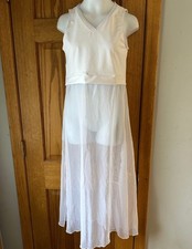 THE LINE UP WHITE MESH CONTEMPORARY DRESS DANCE COSTUME GIRLS NWOT SIZE 14