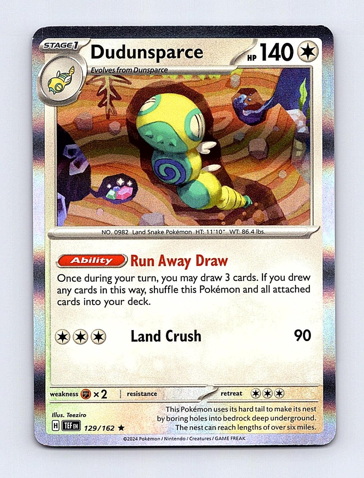 Dudunsparce (Holo) 129/162 Rare Deck Exclusives Pokemon Near Mint
