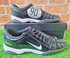 NIKE  T90 SP TRAINERS SIZE 9.5 BLACK PATENT / SILVER / WHITE