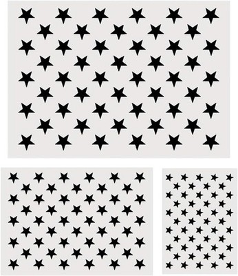3 Sizes 50 Star Stencil, Reusable Star Stencils for Painting, American Flag Temp