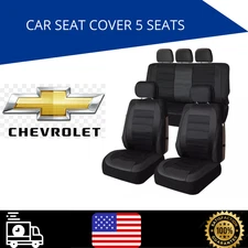 Fit for all Chevrolet Car Seat Covers Front Rear 9pcs Soft touch Black