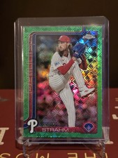 2025 Topps Chrome Logofractor Green Refractor  Matt Strahm /99 SP Phillies ⚾️