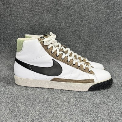 Nike Blazer Mid Sneakers Men's Size 14 White Leather Lace Retro Athletic Shoes