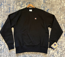 Champion Men Reverse Weave Black Crewneck Sweatshirt Logo MULTIPLE SIZES NWT