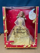 Barbie 35th Anniversary Blonde 2023 Holiday Doll With Gown and Stand HJX08
