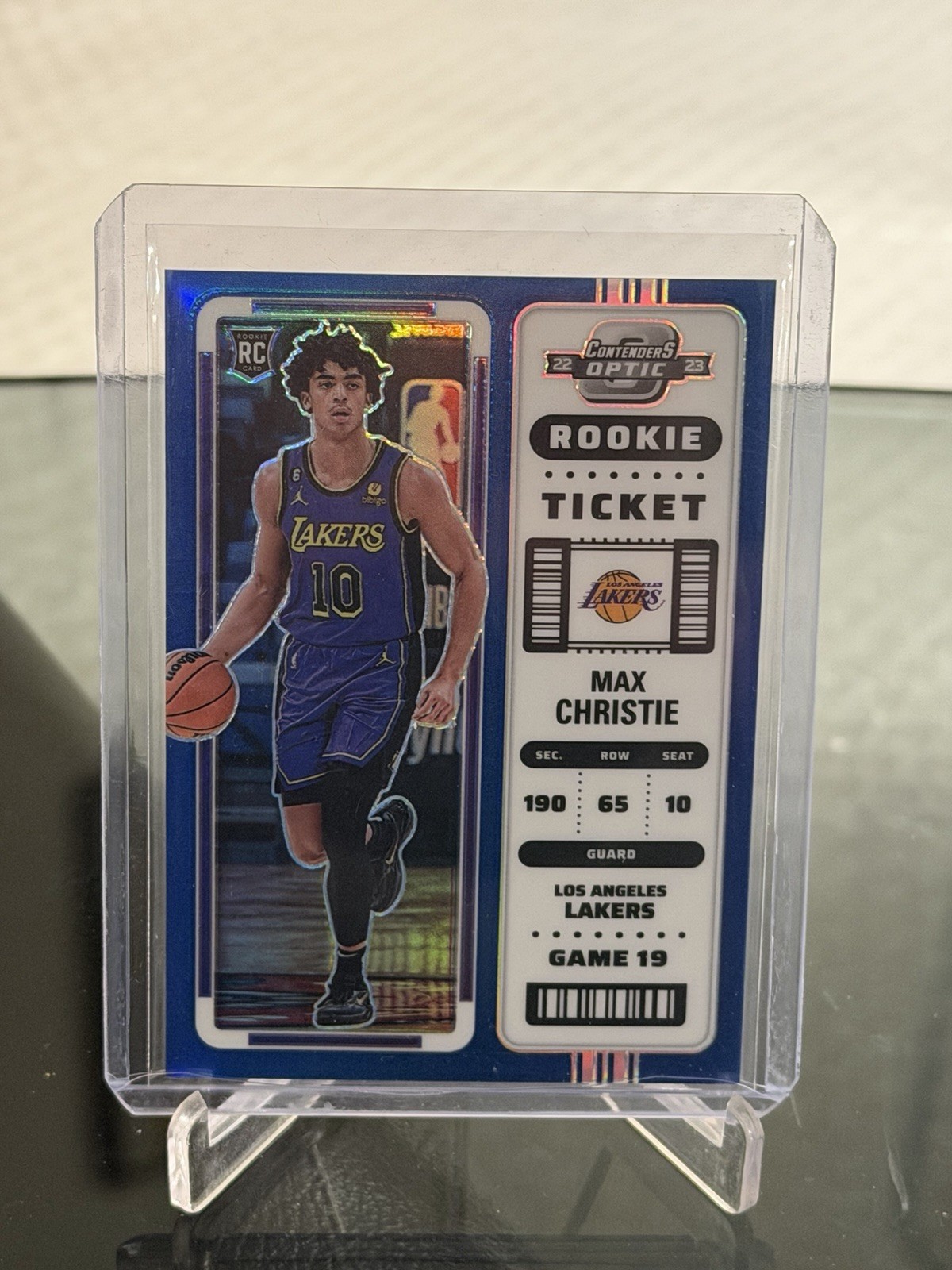 2022-23 Panini Optic Contenders #15 Max Christie Rookie Ticket Blue Prizm 66/99