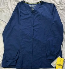 Med Works EPIC Jacket Navy Long Sleeve 2 Pocket Scrub Women's XL