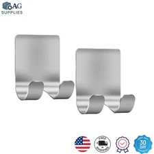 Durable Heavy-Duty 2-Pack Adhesive Hooks for Razor, Towel & Coat - Scratch-Free