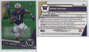 2023 Bowman U Chrome Prospect Green Refractor /99 Rome Odunze #138 Auto