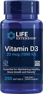 Life Extension Vitamin D3 (1000 IE) - 250 Softgels (119 EUR/kg)