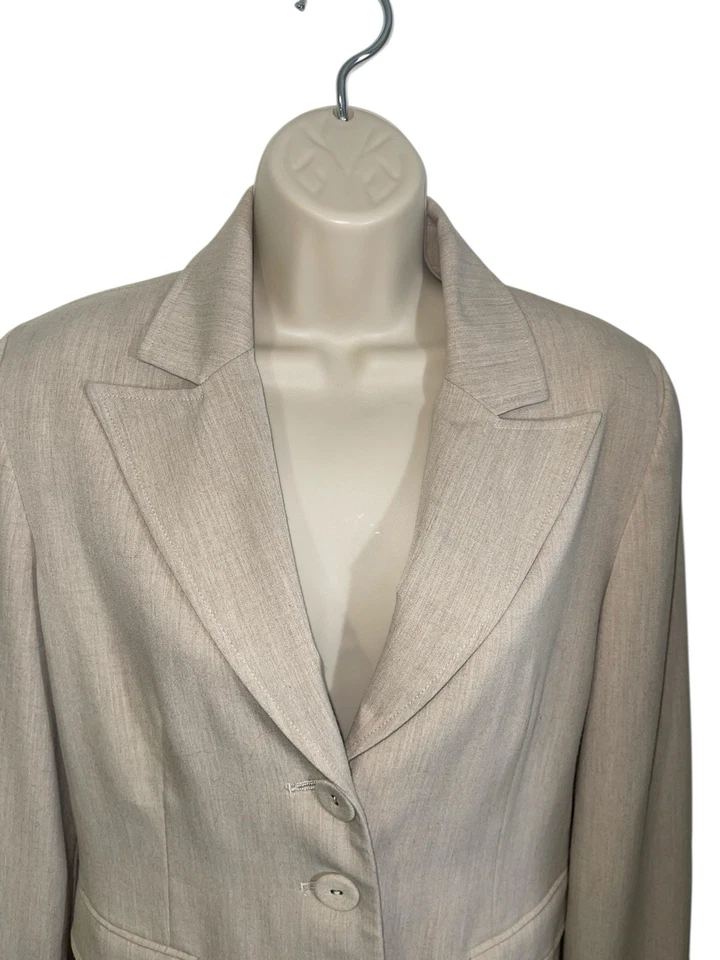 Blazer SIGNATURE BY LARRY LEVINE para mujer talla 6 beige neutro Foto 4 de 4