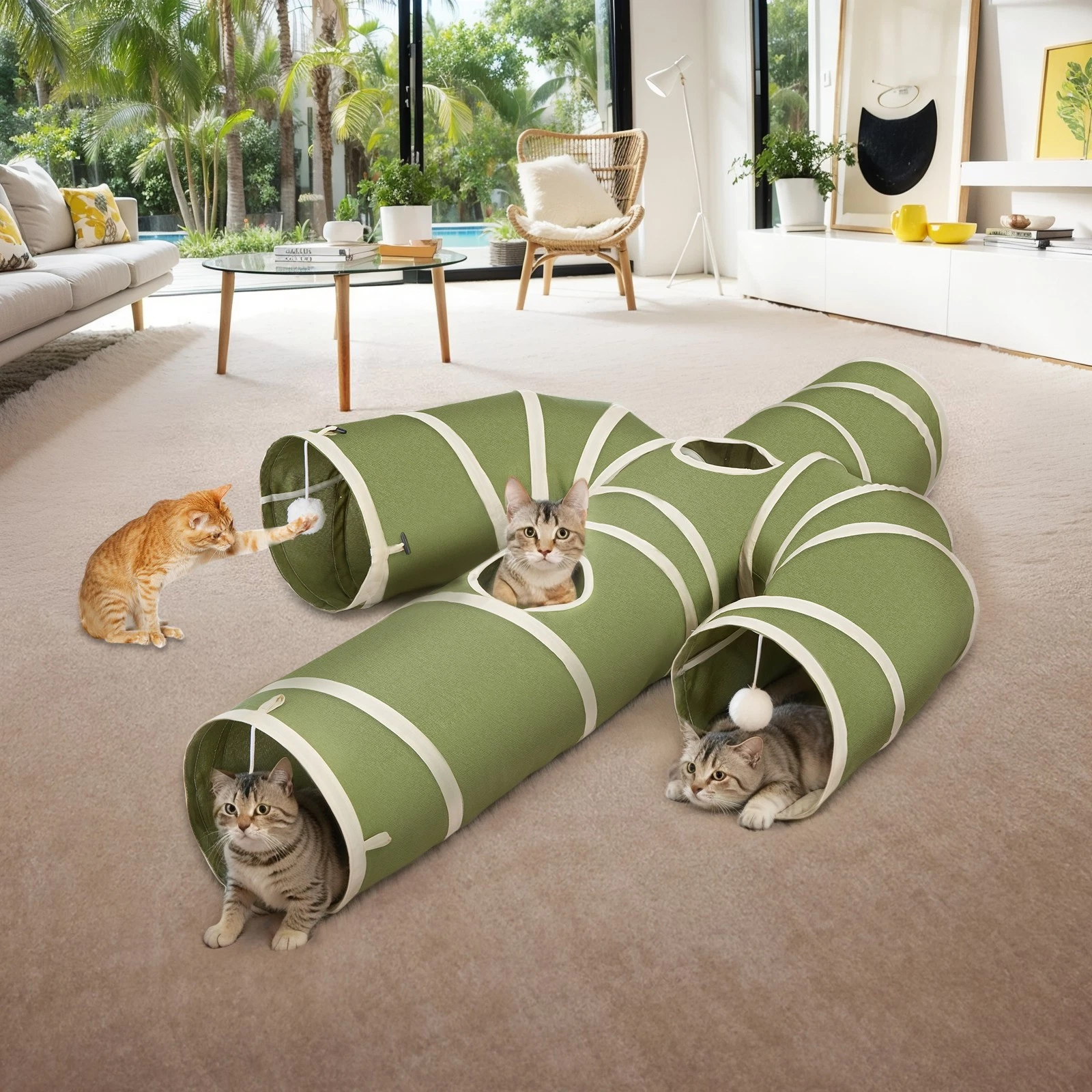 Ownpets Cat Tunnel Toy Cactus Shape Collapsible Kitty Play Peek Hole Tube Indoor
Opens in a new wind