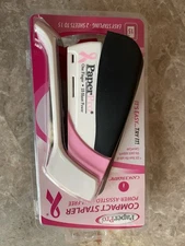 PaperPro  Compact Stapler 15 Sheet Power Assisted Jam Free Pink Ribbon