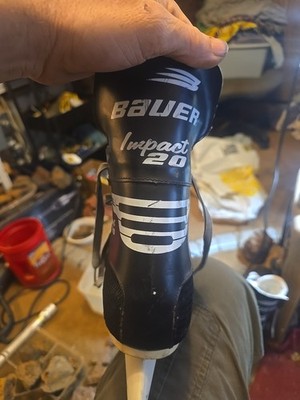 Bauer Impact 20 Hockey Ice Skates Blades Senior Size 6D Mens Black & White