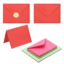 50Pack 10 Assorted Color 5x7 Envelopes, A7 Envelopes with Cards Stickers