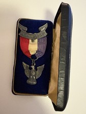 VINTAGE EARLY 1930's BSA STERLING SILVER EAGLE SCOUT BADGE with CASE  BOY SCOUTS