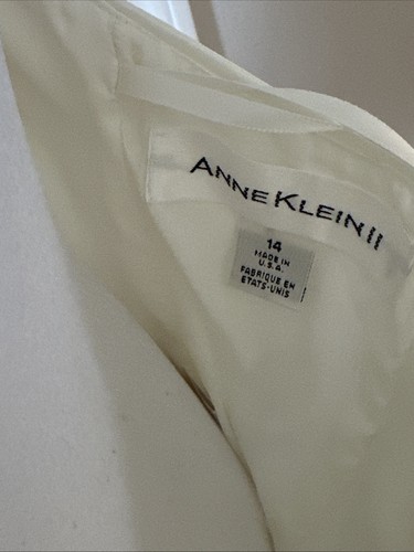 NWT Vintage Anne Klein II White Ivory Satin Silky Open Back Halter Top Size 14 - Picture 10 of 12