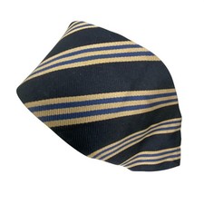 VTG Ferrell Reed Ltd Tie Mens Striped Repp Silk Blue Tan Classic Minimalist 55x3