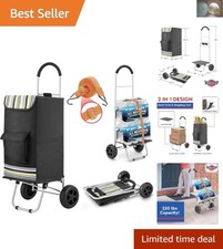 Effortless Black Shopping Trolley with 220 lb Capacity - Ideal for Daily Errands