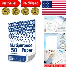 Acid-Free 20lb White Printer Paper - 50 Sheets for Crisp, Professional Documents