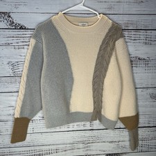 Aritzia Wilfred 100 Merino Wool Cropped Cable Knit Pullover Crop Sweater Medium