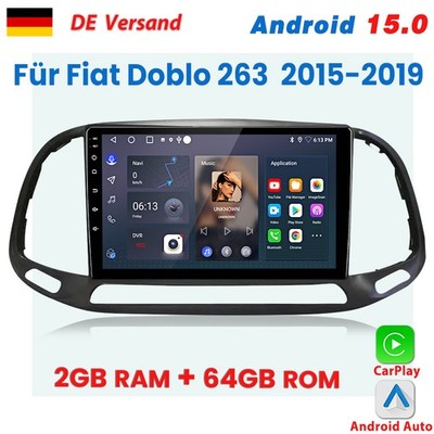 Für Fiat Doblo 263 2015-2019 2+64GB Autoradio Carplay Android 15.0 GPS Navi DAB+