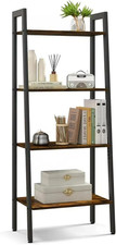 Bookshelf, 4-Tier Small Ladder Shelves 43Cm, Narrow Shelf Tablette for Bedroom, 