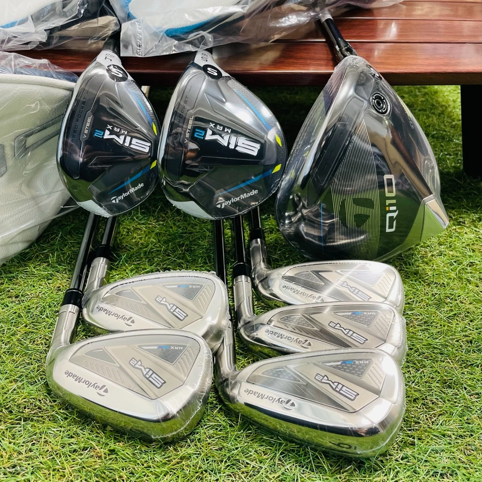 NEW Taylormade Set Qi10 1w Sim2 Max 5w 4hy SIM2 Iron 6-9Pw 8clubs S Flex RH Golf - Image 2 of 4