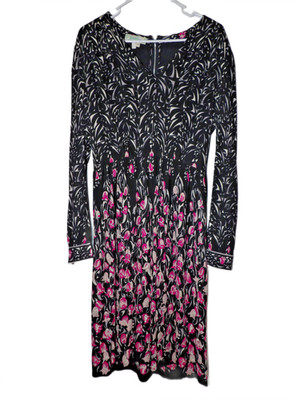 1960's Emilio Pucci Art Deco Abstract Floral Print Silk Jersey Dress Sz 14
