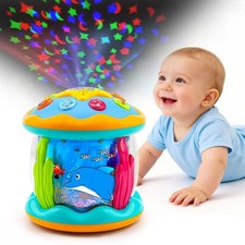 Baby Toys 6-12 Months Ocean Projector Rotating Musical Light Up Tummy Time To...