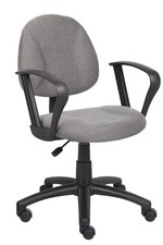 Boss Grey Deluxe Posture Chair W/ Loop Arms MODEL  B317-GY