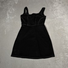 Reformation Jeans Dress Womens 4 Black Davies Bustier Organic Cotton Denim Mini