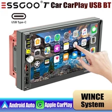 7" Car Stereo Double 2 Din Apple Carplay & Android Auto USB BT Head Unit AUX-IN