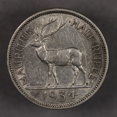 1934 Mauritius Silver 1/2 Rupee