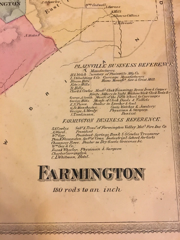Connecticut Hartford County Map Farmington Township 1869 J8#30 - Image 3 of 4