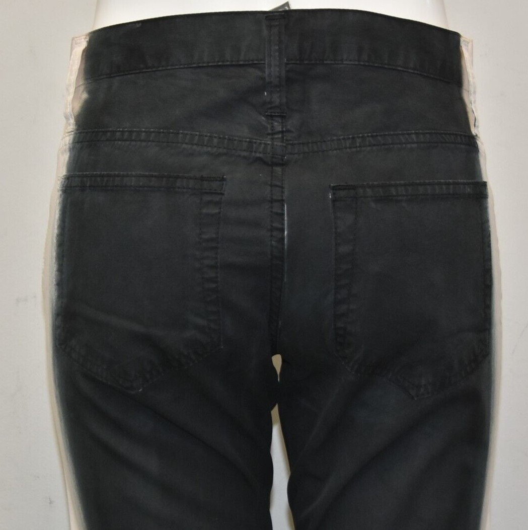 NEW CHANEL Jeans Black Pants Gradient Cotton White Straight Heart CC button 36 image 7