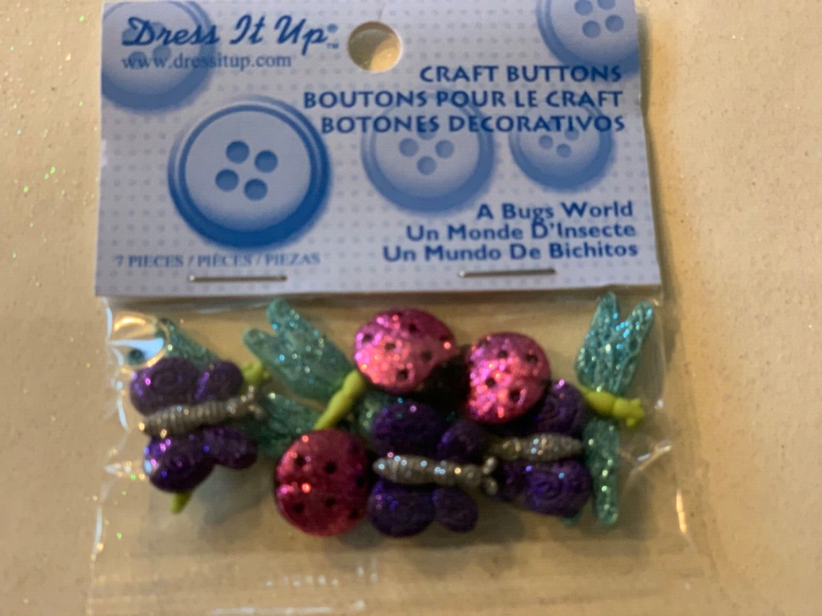 DRESS IT UP  3D MULTI-COLOR GLITTER DRAGON FLY GLITTER LADY BUGS BUTTERFLIES