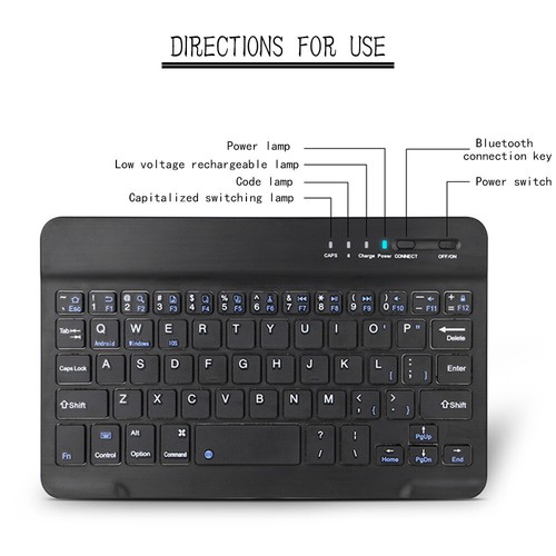 Funda con soporte de cuero del Reino Unido + teclado Bluetooth para Lenovo Tab E10/M7/M8/M10 + bolígrafo - Imagen 7 de 10