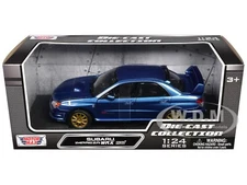 SUBARU IMPREZA WRX STI BLUE 1/24 DIECAST MODEL CAR BY MOTORMAX 73330