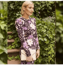 Eliza J Floral Long Sleeve Body-Con Midi Dress