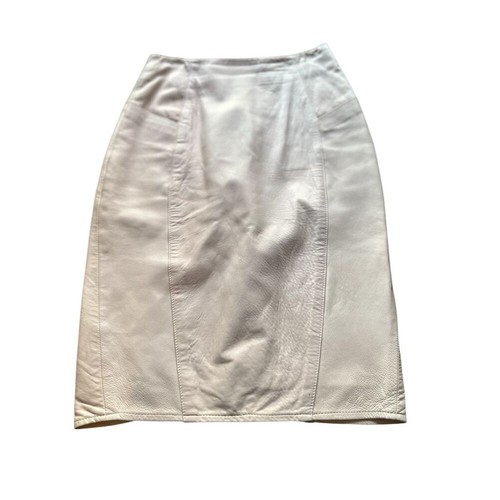 Erez Women's light pink Leather Pencil Skirt Size 6 Knee Length Business