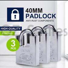 3pcs Padlock 40mm Extra Heavy Duty Lock Mechanism Anti- Rust Secure