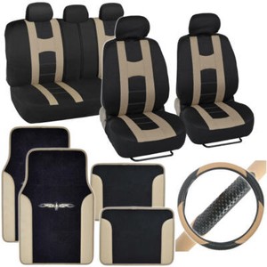 14pc Car Seat Cover Floor Mat Steering Wheel Cover Rome Sport