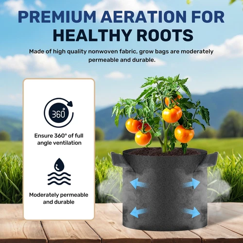 5-24Pack Garden Grow Bag/Rooty Bag Heavy Duty Non-Woven Plant Fabric Pot Contain - Picture 130 of 143