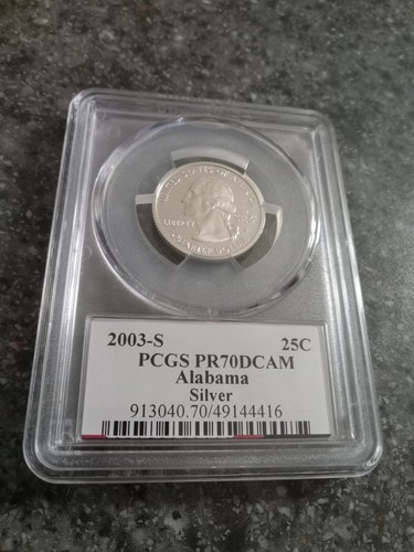 2003-S ALABAMA Silver Proof Quarter PR70 PCGS FLAG LABEL EXCELLENT LOW PRICE!! - Picture 2 of 5