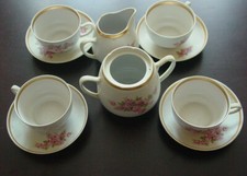 Teeservice Tasse Untertasse Milchk&auml;nnchen Zuckerdose Vntg-Porzellan UdSSR Riga