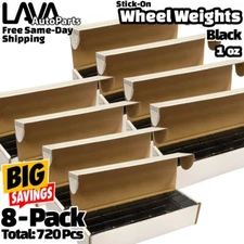 6 Box 1 oz Black Wheel Weights Stick-on Adhesive Tape Total 720 Pcs Lead-Free