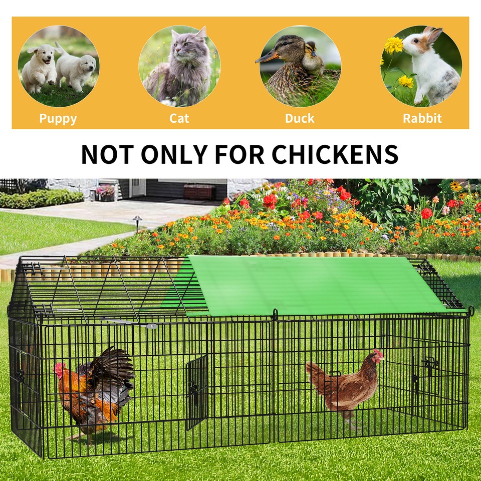 Large Metal Chicken Coop Hen Run House Spire Walkin Cage Pet cages cat