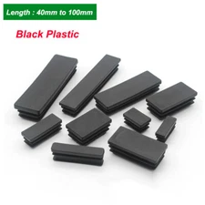 Plastic Rectangle End Caps Plugs Black Tube Inserts Bung Blanking Various Sizes